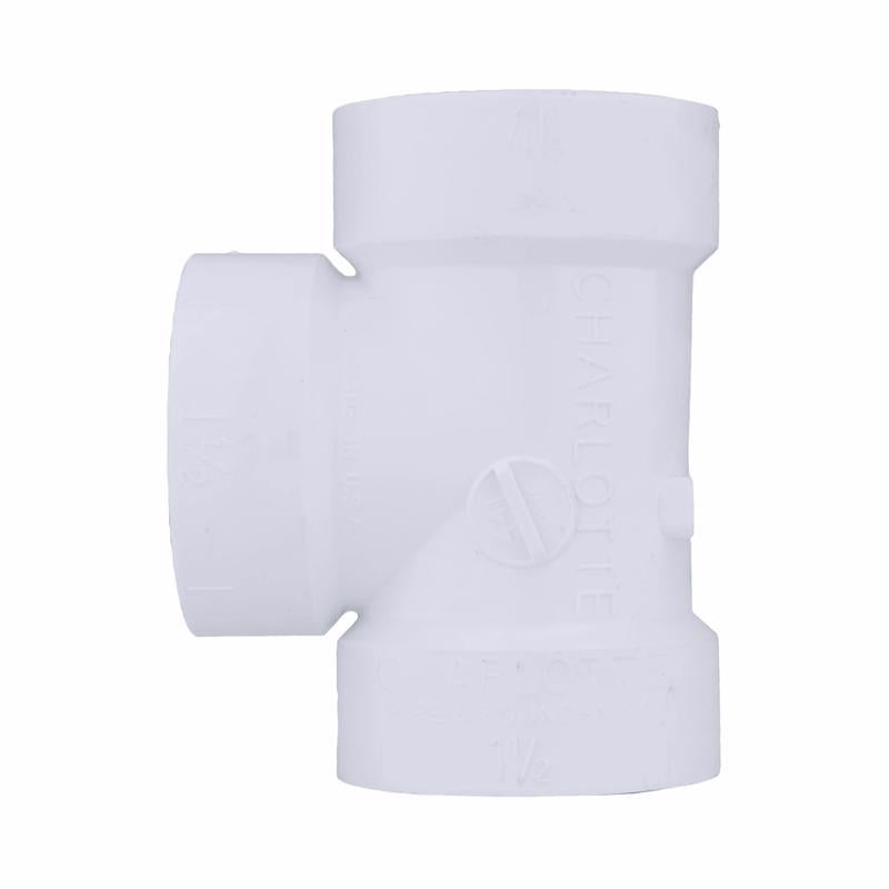 Charlotte Pipe Schedule 40 1-1/2 in. Hub pc X 1-1/2 in. D Hub PVC Vent Tee 1 pk