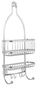 iDESIGN 61886 Shower Caddy, 2-Shelf, Steel, 4 in OAW, 22 in OAH, 10 in OAD