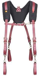 CLC Signature Elite Series 21522 Padded Yoke Leather Suspender, One-Size, Grain Leather/1680D Ballistic Nylon