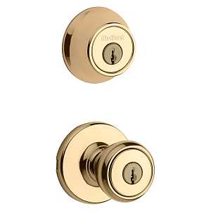 Kwikset 690T 3RCLRCSK6BX Combination Lockset, Knob Handle, Tylo Design, Polished Brass, 3 Grade, Pack of 6