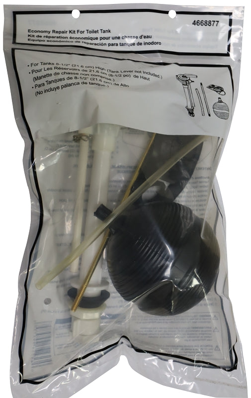 ProSource 24451-3L Economy Toilet Tank Repair Kit, 1 Set-Piece, Black/White