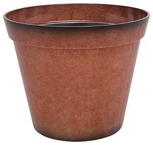 Landscapers Select PT-S035 Planter, 18 in Dia, 14 in H, Round, Resin, Terra Cotta, Terra Cotta, Pack of 6