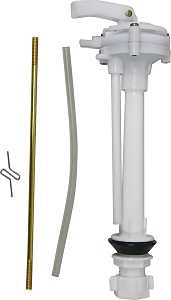 ProSource 24419-3L Toilet Ballcock, Plastic, White, Anti-Siphon: Yes, For: 8-1/2 Toilet Tanks in