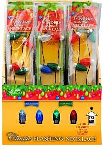 Hometown Holidays 25111 Flashing Necklace, Classic Bulb, Multi-Color, Pack of 24