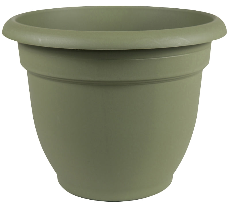 Bloem 20-56406 Planter, 6 in Dia, 5-1/4 in H, 6-1/2 in W, Round, Plastic, Living Green, Pack of 10