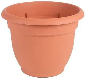 Bloem 20-56106 Planter, 6 in Dia, 5-1/4 in H, 6-1/2 in W, Round, Plastic, Terra Cotta, Pack of 10
