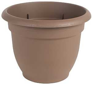 Bloem 20-56316CH Planter, 16 in Dia, 13-3/4 in H, 17-3/4 in W, Round, Plastic, Chocolate