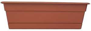 Bloem DCBT24-46 Window Box Planter, 5-3/4 in H, 24 in W, Rectangular, Plastic, Terra Cotta