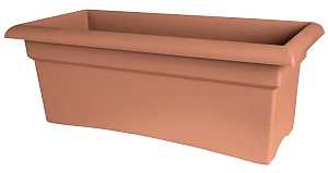 Bloem 57026C Deck Box, 11.7 in H, 26 in W, 9.8 in D, Square, Plastic, Terracotta