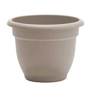 Bloem AP1283 Planter, 10.1 in H, 13 in W, 13 in D, Round, Plastic, Pebble Stone