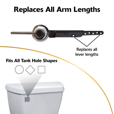 Korky StrongARM Classic Style, Brushed Nickel Flush Handle