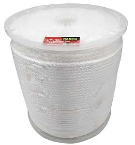 Baron 54802 Rope, 1/4 in Dia, 1000 ft L, 133 lb Working Load, Nylon/Poly, White