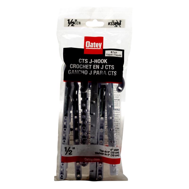Oatey 1/2 in. to 4 in. in. 4 ft. White ABS CTS J-Hook