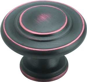 Amerock BP1586ORB Cabinet Knob, 1 in Projection, Traditional, 1-5/16 in, Zinc, Oil-Rubbed Bronze