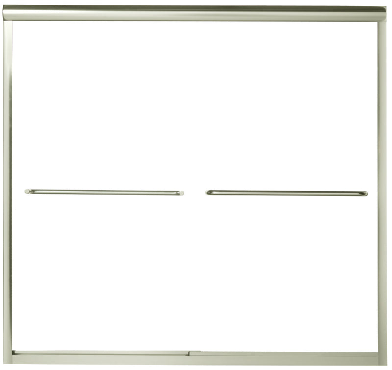 Sterling Finesse Series 5425-59N-G05 Bath Door, Nickel Frame, Frameless Frame, Aluminum Frame, Clear Glass, Sliding Door