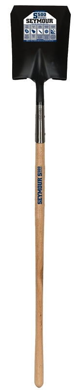 Seymour 49332 Shovel, Open Back, Square Point, 59 in OAL, 9-1/2 in W Blade, 14 ga, Steel Blade, American Ashwood Handle