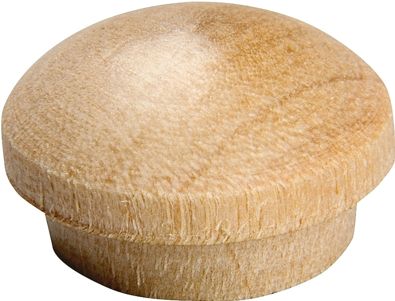 Waddell 8400.38-CS Series Screw Hole Button, 3/8 in Head, Birchwood