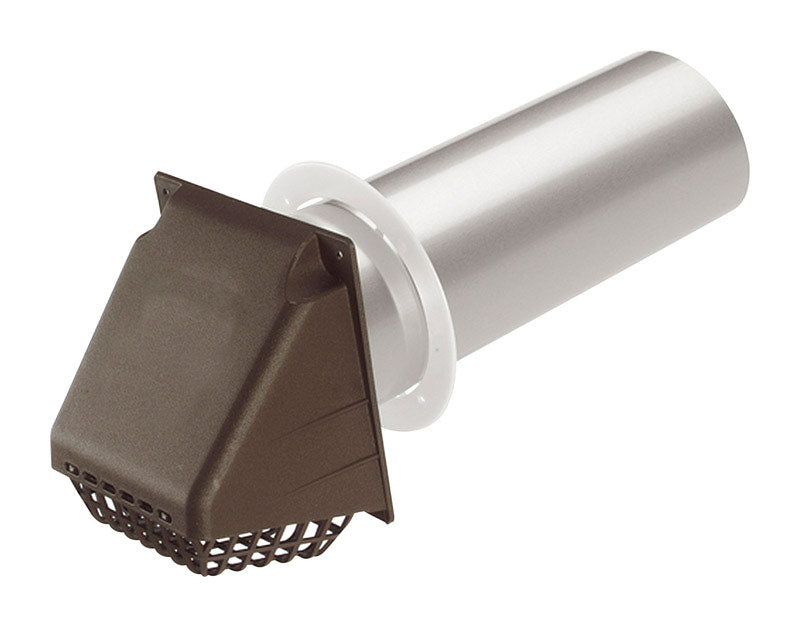 Deflect-O 14 in. L X 4 in. D Brown Aluminum/Plastic Vent Dryer Hood