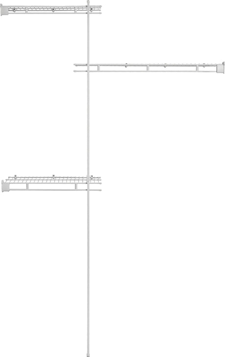 ClosetMaid 1640 Series Closet Organizer Kit, 60 in W x 12 in D x 78 in H Dimensions, Steel, White, Vinyl-Coated
