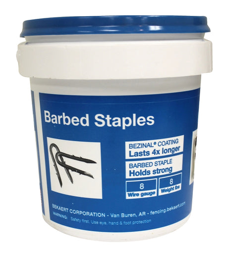 Bekaert 658014/187246 Series Barbed Fence Staple, 7 in L, Bezinal-Coated, 8 ga Wire, 2 in