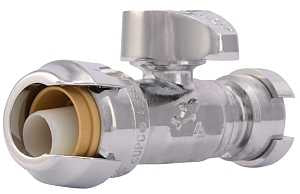 SharkBite 23049-0000LF Stop Valve, 1/2 x 1/4 in Connection, Compression, 200 psi Pressure, Brass Body