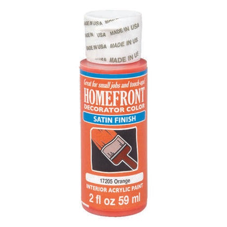 Homefront Decorator Color Satin Orange Hobby Paint 2 oz, Pack of 3