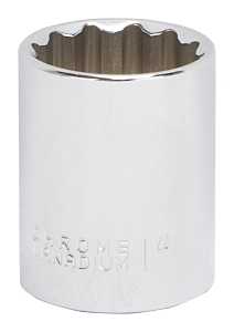 Vulcan MT6518369 Drive Socket, 1 in Socket, 1/2 in Drive, 12-Point, Chrome Vanadium Steel, Chrome
