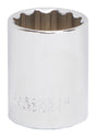 Vulcan MT6518369 Drive Socket, 1 in Socket, 1/2 in Drive, 12-Point, Chrome Vanadium Steel, Chrome