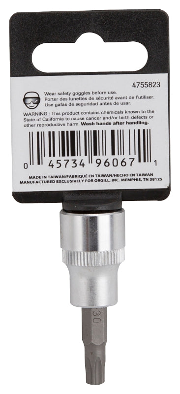 Vulcan 3505001920 Fractional Star Bit Socket, T30 Tip, Chrome