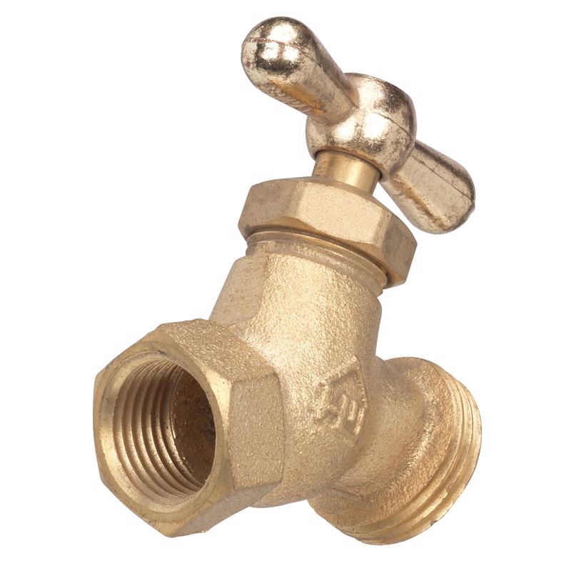 Homewerks 3/4 in. FIP X 3/4 in. MHT Brass No-Kink Hose Bibb