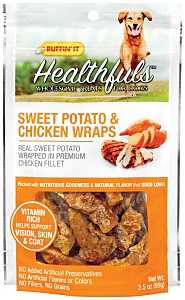 Ruffin'It 08316 Wholesome Dog Treat, 3.5 oz, Ingredients: Sweet Potato Wrapped in Premium Chicken Fillet