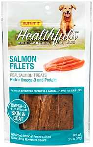 Ruffin'It 08355 Wholesome Dog Treat, 3.5 oz, Ingredients: Salmon Fillets