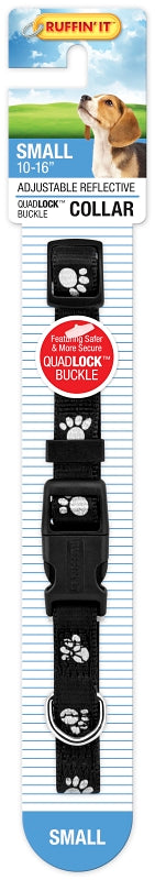 Ruffin'It 39241 Reflective Dog Collar, 10 to 16 in L, 5/8 in W, Nylon, Assorted, Pack of 3