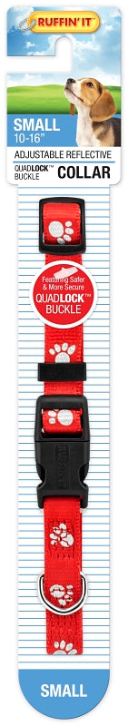 Ruffin'It 39241 Reflective Dog Collar, 10 to 16 in L, 5/8 in W, Nylon, Assorted, Pack of 3