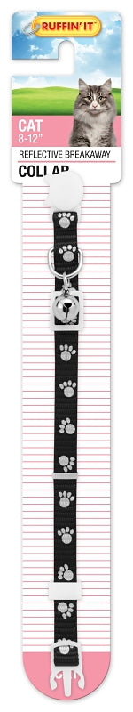 Ruffin'It 39249 Adjustable Breakaway Cat Collar, 3/8 in W Collar, 8 to 12 in L Collar, Fastening Method: Buckle, Nylon