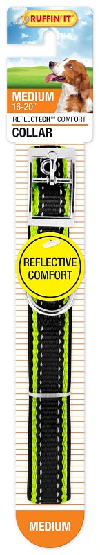 Ruffin'It ReflecTech 32734 Reflective Padded Collar, 14 to 20 in L, 3/4 in W, Nylon, Assorted, Pack of 3