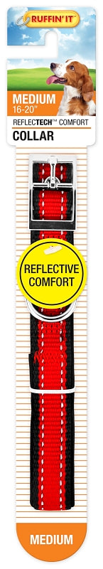 Ruffin'It ReflecTech 32734 Reflective Padded Collar, 14 to 20 in L, 3/4 in W, Nylon, Assorted, Pack of 3