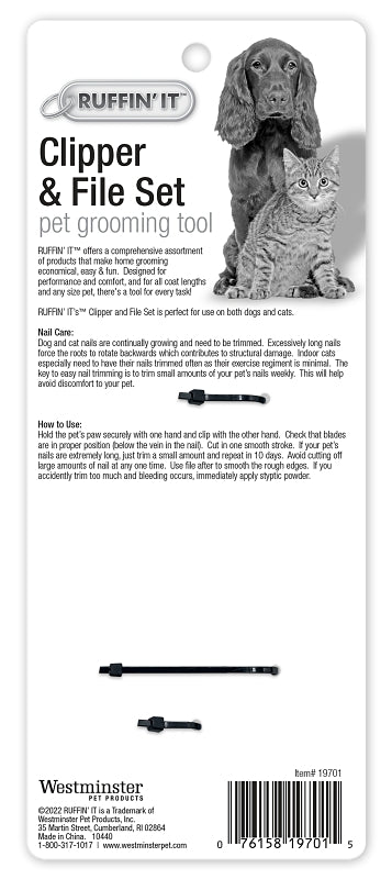 Ruffin'It 19701 Clipper and File Set, Soft-Grip Handle