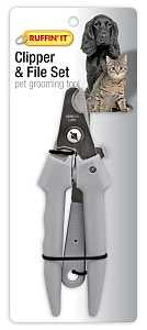 Ruffin'It 19701 Clipper and File Set, Soft-Grip Handle