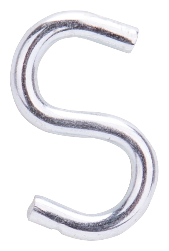 ProSource LR369 S-Hook, 20 lb Working Load, 0.118 in Dia Wire, Steel, Zinc, Pack of 20