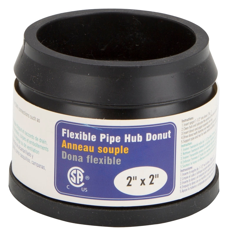 ProSource 22U-205 Hub Donut, 2 x 2 in, PVC, Black