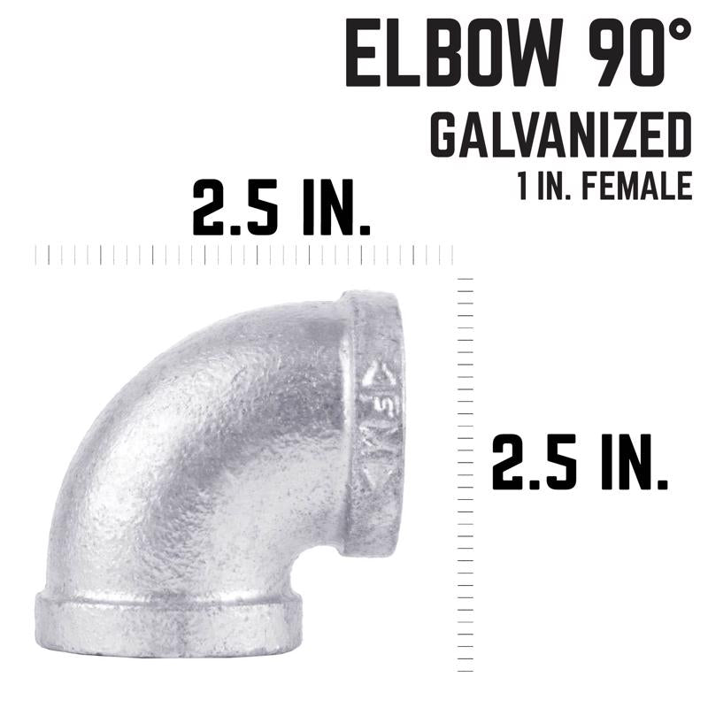 STZ Industries 1 in. FIP each X 1 in. D FIP Galvanized Malleable Iron 90 Degree Elbow, Pack of 5