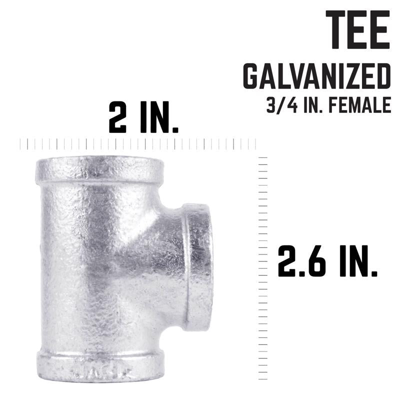 STZ Industries 1 in. FIP each X 1 in. D FIP 1 in. D FIP Galvanized Malleable Iron Tee, Pack of 5