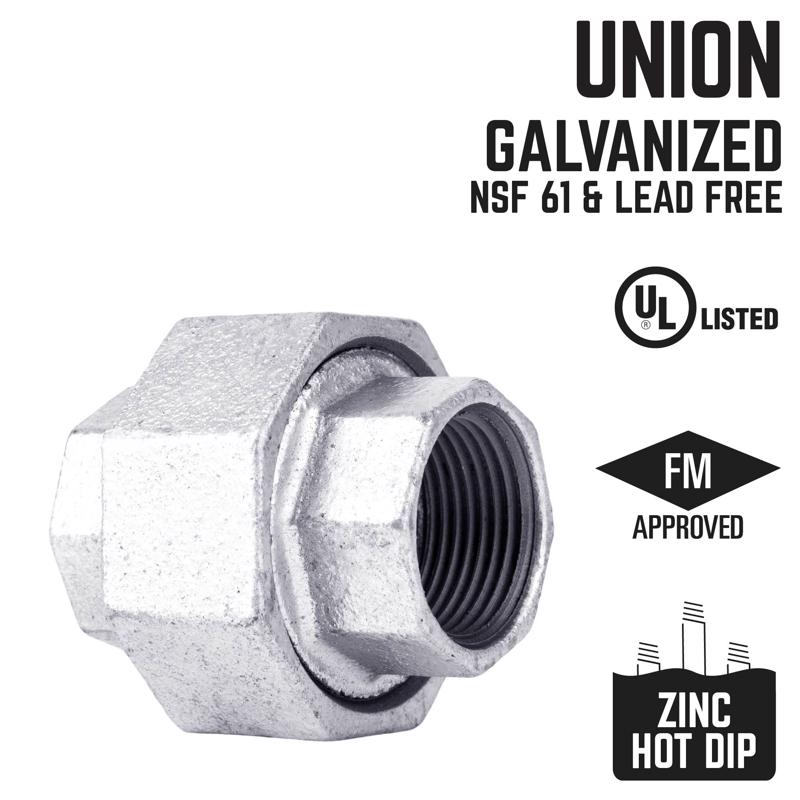 STZ Industries 1 in. FIP each X 1 in. D FIP Galvanized Malleable Iron Union, Pack of 5