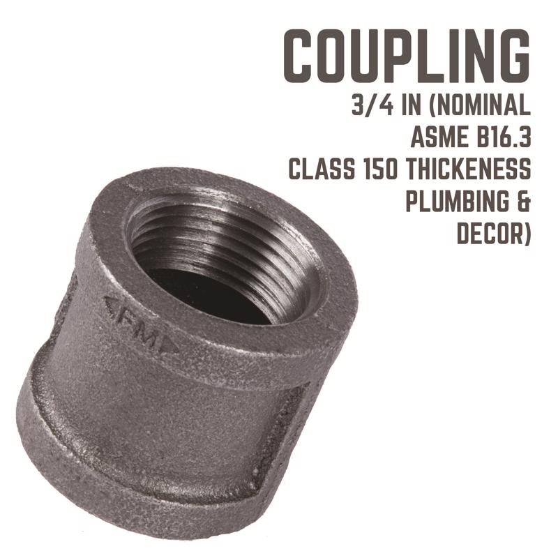 STZ Industries 3/4 in. FIP each X 3/4 in. D FIP Black Malleable Iron Coupling, Pack of 5