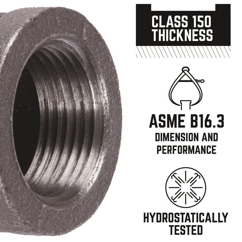 STZ Industries 3/4 in. FIP each X 3/4 in. D FIP Black Malleable Iron Coupling, Pack of 5