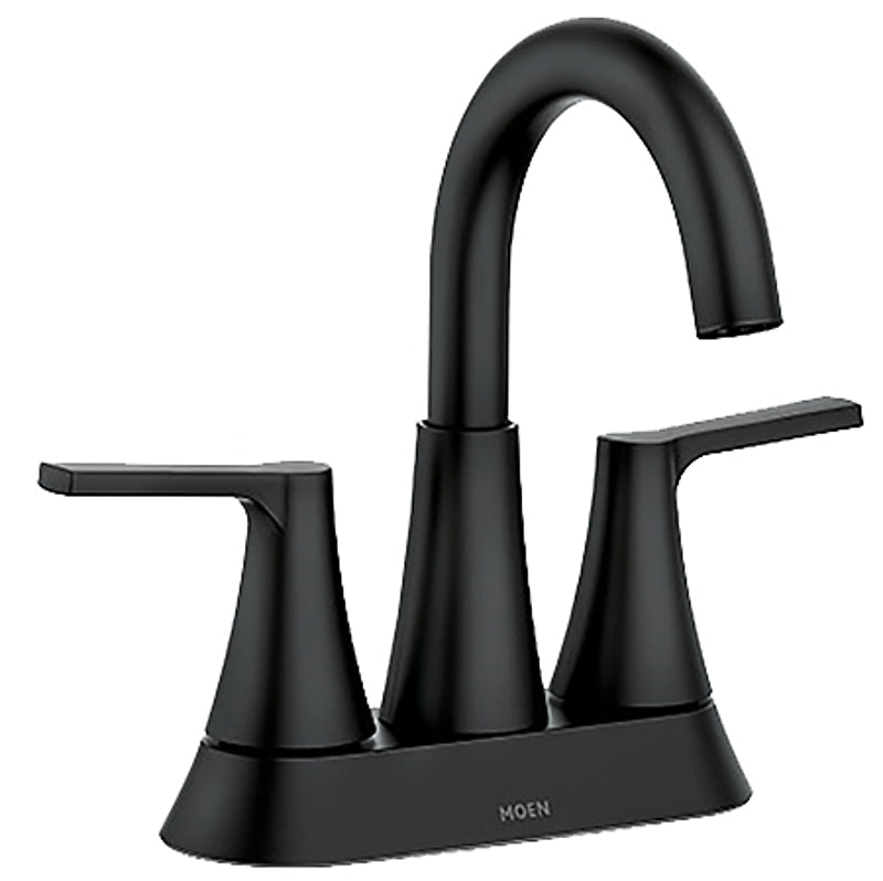 Moen Mikah 84311 Series 84311BL Bathroom Faucet, 1.2 gpm, 2-Handle, 3-Faucet Hole, Metal, Matte Black