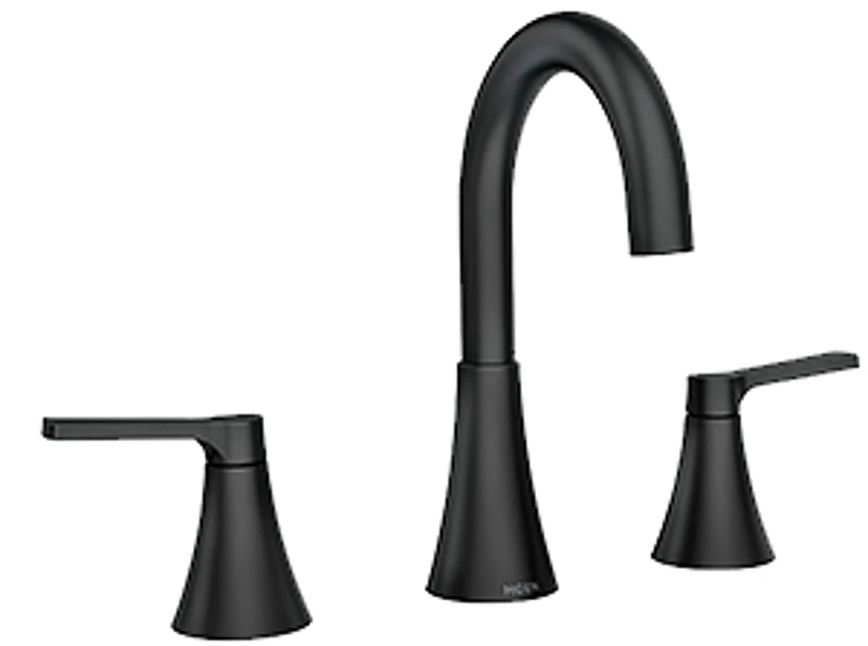 Moen Mikah, 84312 84312BL Series Bathroom Faucet, 5 in Spout Reach, Matte Black, 1.2 gpm, 2-Handle, Lever Handle