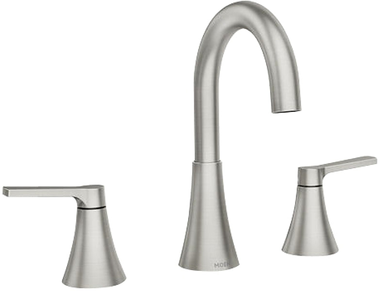 Moen Mikah, 84312 84312SRN Series Bathroom Faucet, 5 in Spout Reach, Brushed Nickel, 1.2 gpm, 2-Handle