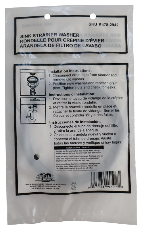 ProSource PMB-134-3L Sink Strainer Washer, Black, Black